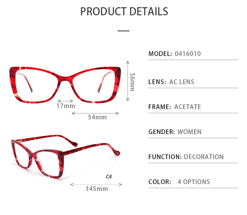 Butterfly Acetate Frame Glasses For Women'S Prescription Eyewear No Paints