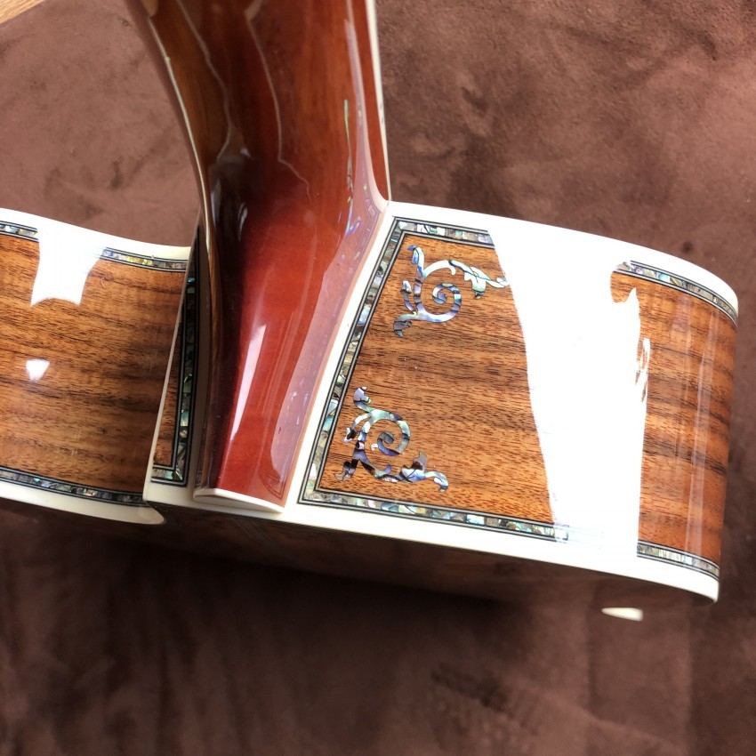 Custom 41 Inch Solid KOA Wood Top Cutaway Classic Folk Acoustic Guitar Real Abalone Inlay D-Shape Electric Guitar Wood P
