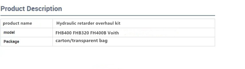 Sinotruk Howo A7 Gearbox Retarder Repair Kit Voith Retarder Overhaul Kit for Gearboxes