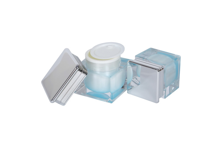80 / 100ml Square Acylic Serum Lotion Bottle Skincare Cosmetic Set Cream Jar