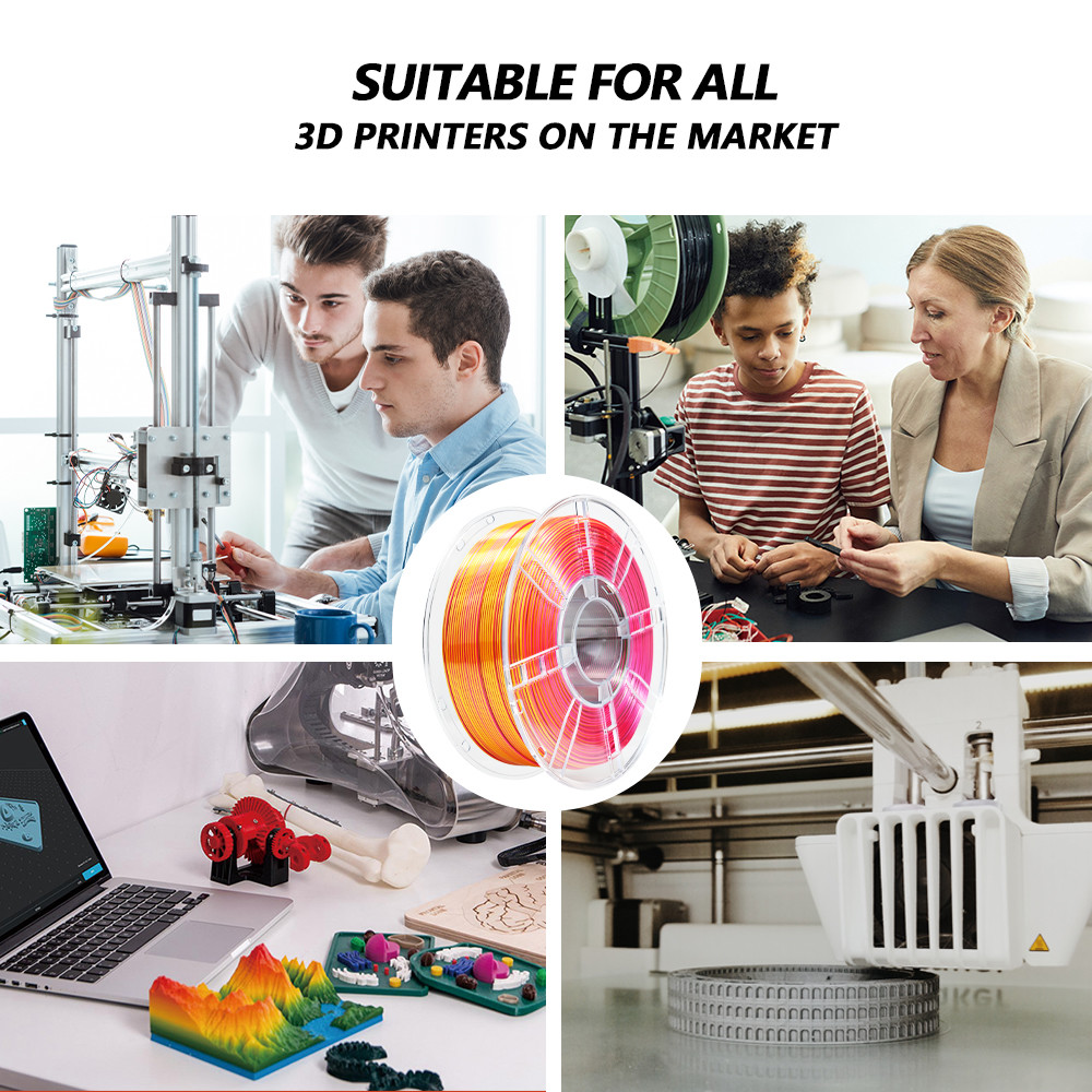 High-Speed 3d Printing Filament Silk Green orange red gold 1000g PLA+ filament