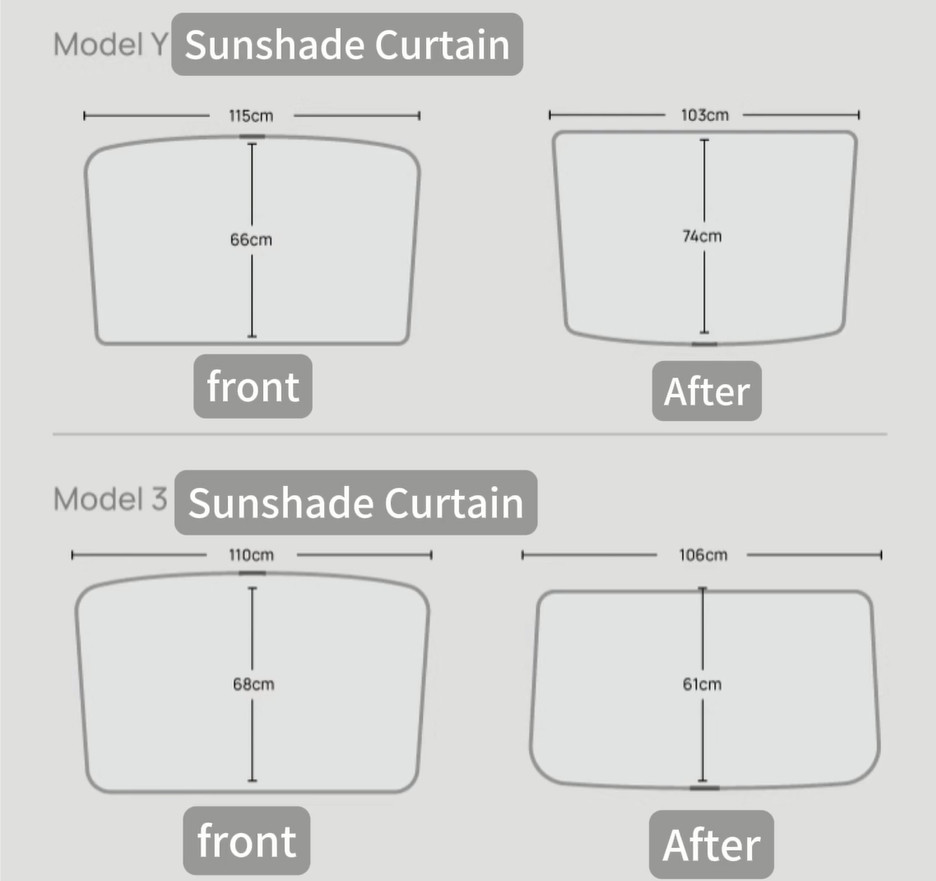 Black Waterproof Tesla Model 3 Sun Shield , UV Protection Tesla Rear Window Shade