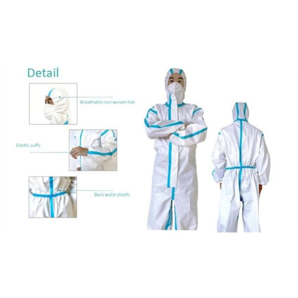 Safety Isolating Disposable Protective Suit , Non Woven Protective Suit Coverall