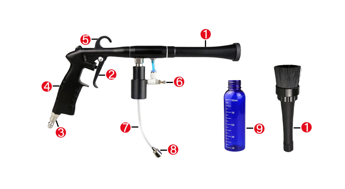 Tube Car Wash Cannon Car Pressure Washer With Foam Gun Casting Technology