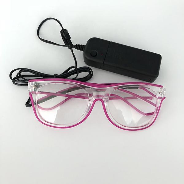 Cheap Clear Frame Lens Luminous LED Glasses With Neon Light Flashing for sale