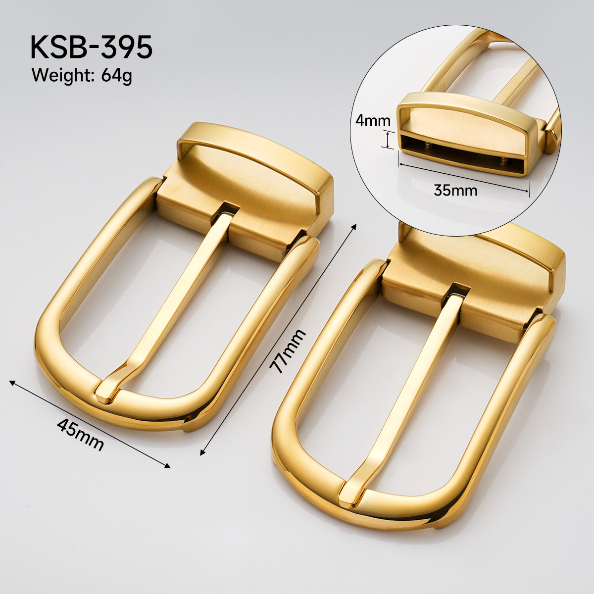 Stainless Steel Business Belt Buckle Blanks De Lujo Set Pin Clasp for Professional Men