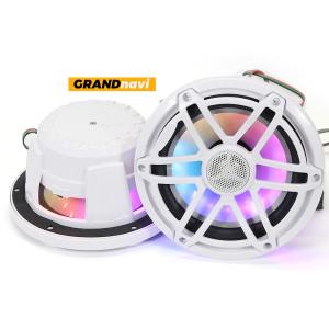 Quality GRANDnavi 6Inch RGB LED Lighting Marine Speakers , IP67 Boat Yacht Marine Stereo wholesale