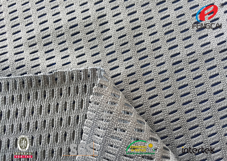 High Strength Sports Mesh Fabric Warp Knitted 100% Polyester With Spandex Optional