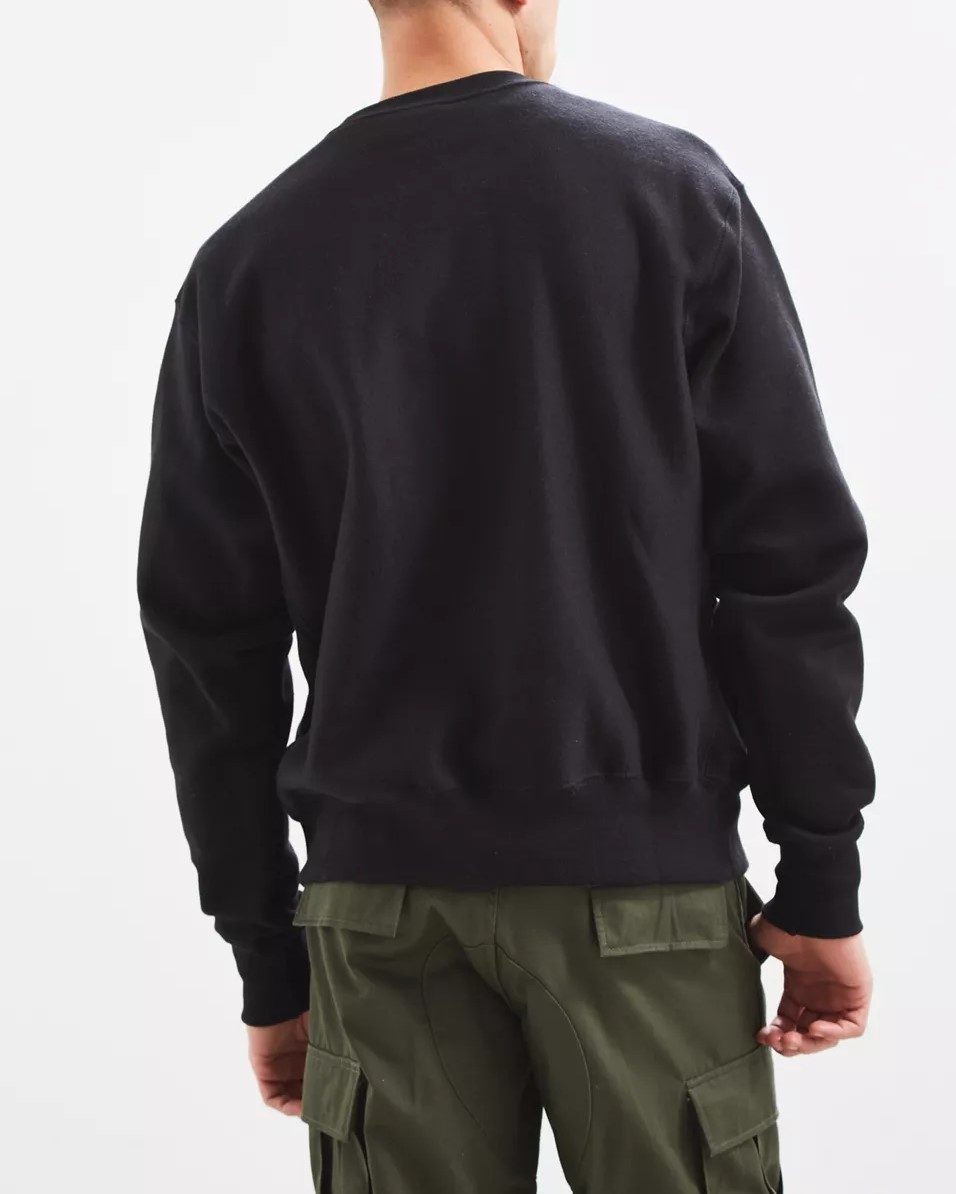 Dropped Shoulder Fleece Crew Neck Sweatshirt Men Hoodies Pink Color