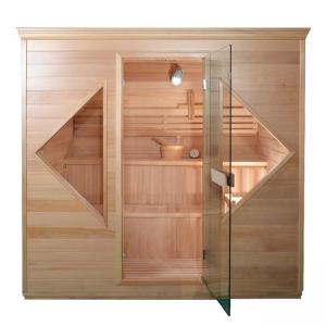 Quality Wooden Door Handle Redwood Cedar Home Steam Sauna Room With Reading Light wholesale
