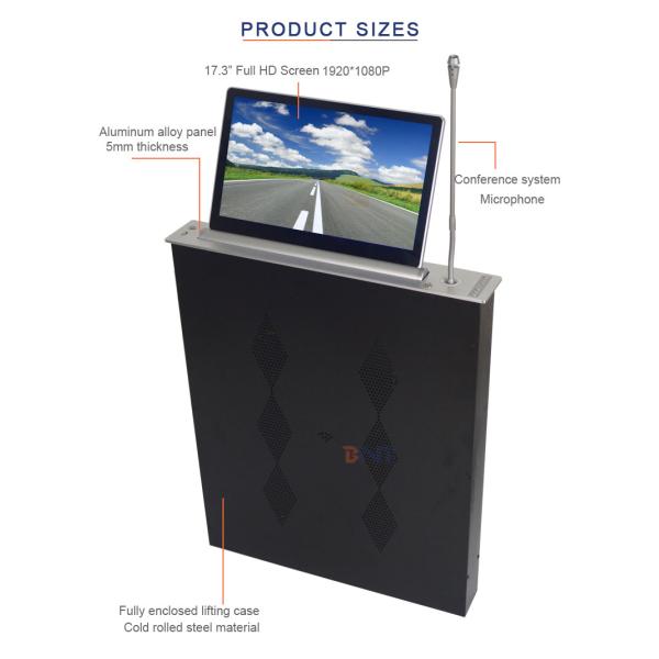 LCD monitor lifting conference system with retractable monitor and discussion mirophone