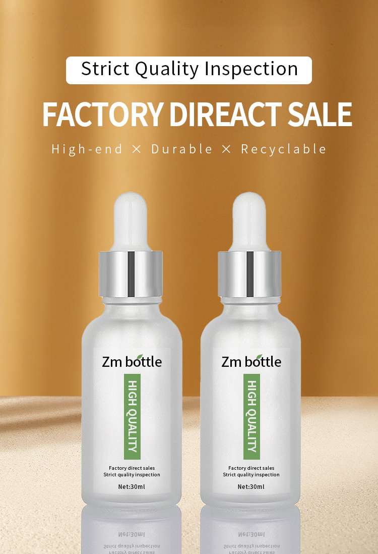 Matte White Glass Essential Oil Dropper Bottles 30ml With Silver Cap