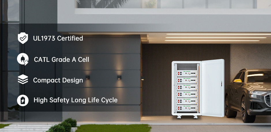 Off Grid Residential Energy Storage System 51.2V 10KW 20KW Stacked Lithium Battery Pack