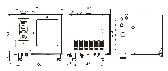 6 Trays Combi Steam Oven , 304 Stainless Steel Rational Electric Combi Oven