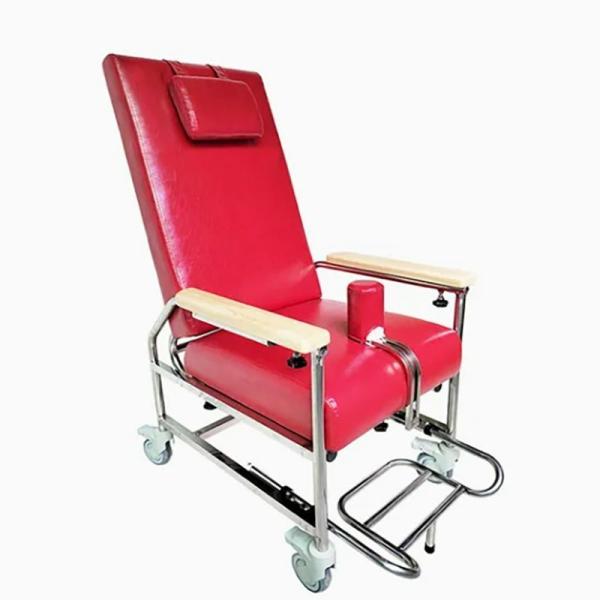 Cheap Medical Carbon Steel Hospital Patient Recliners With Leather Seat Trim for sale