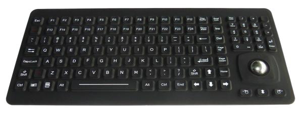 Cheap Ruggedized Silicone Rubber Keyboard With Optical Trackball Panel Mount for sale