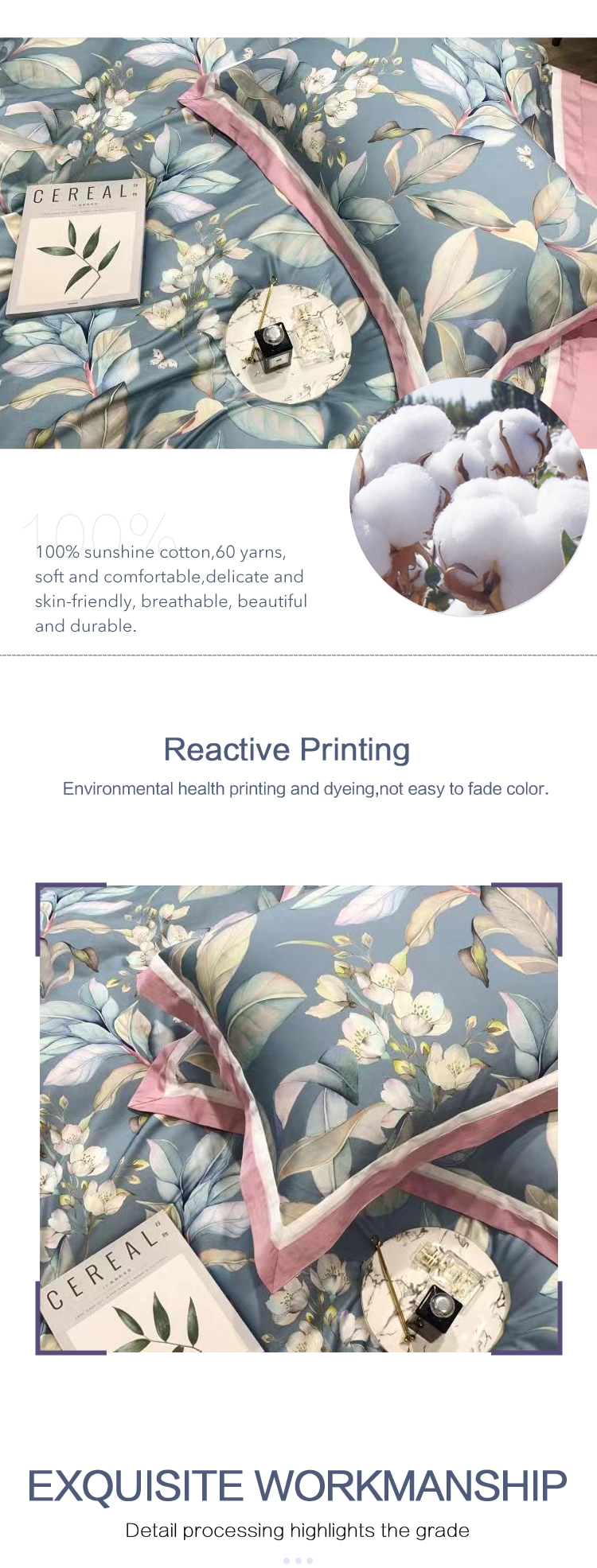 Vintage Designer Bedding Set with 100% Cotton Customized Comforter Sets Bedding Luxury