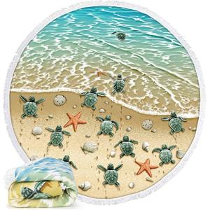 Quality 60&quot; Round Beach Microfiber Towel , Large Microfibre Beach Towel wholesale