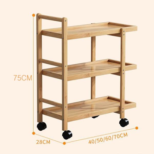 3 Layer Storage Rack Shelf Corner Table Side Rolling Trolley Cart for Living Room Furniture in Restaurant and Coffee