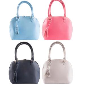 CROSSHATCH BAG HALF MOOM BAG TASSEL BAG