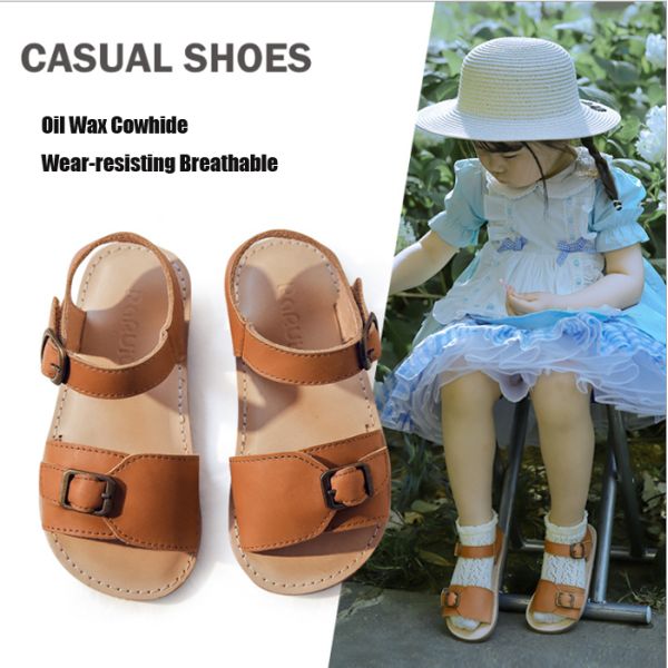 Real Leather Length 16.3cm Kids Sandals Shoes