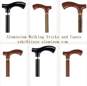 Quality Wooden Grain Transfer Printing Aluminium Round Tube for Walking Sticks / Canes wholesale