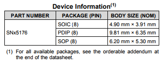 Differential Bus Texas Instruments SN65176BDR RS 485 Interface IC