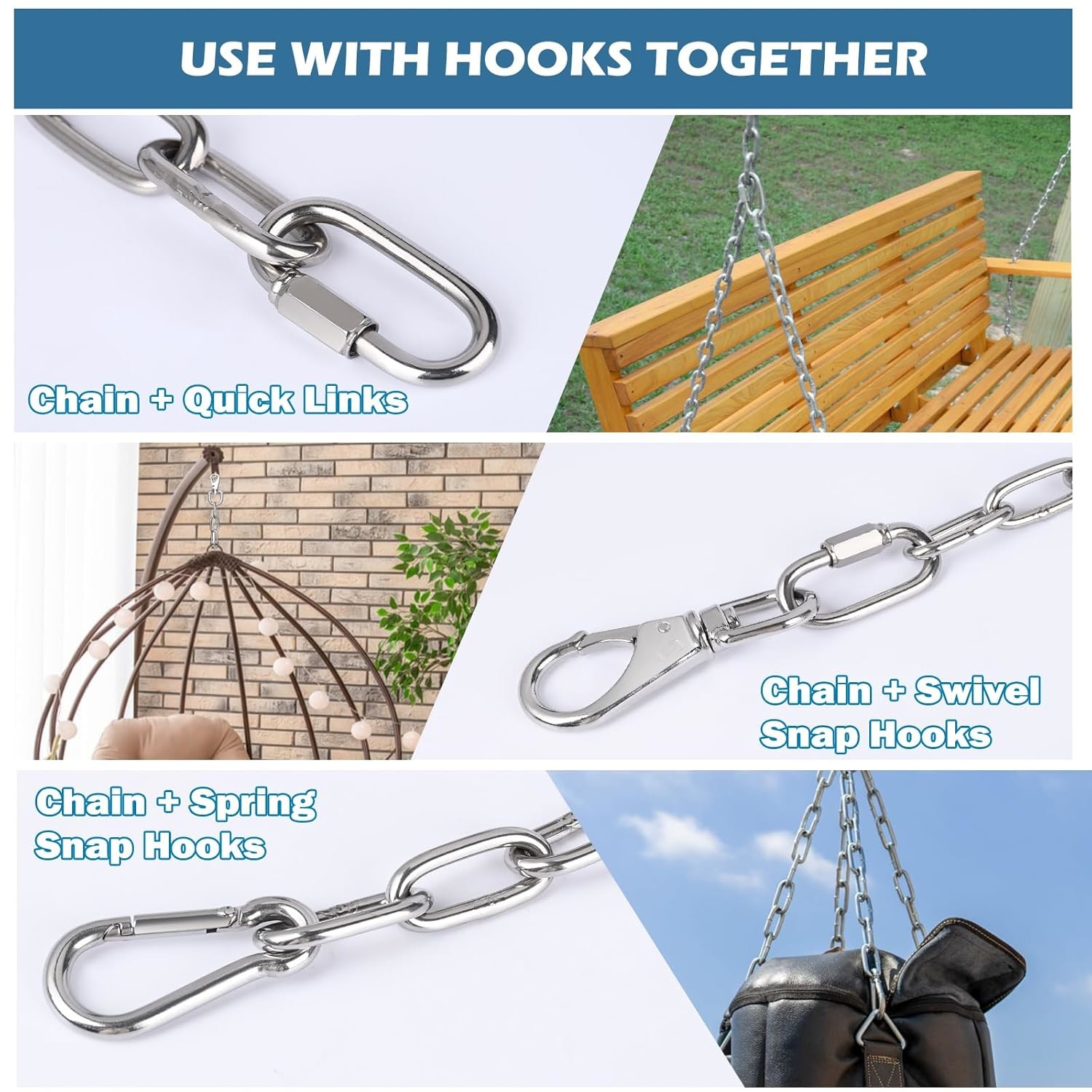 Heavy Duty Stainless Steel Short Link Chain for Decoration and Drag Chain Function