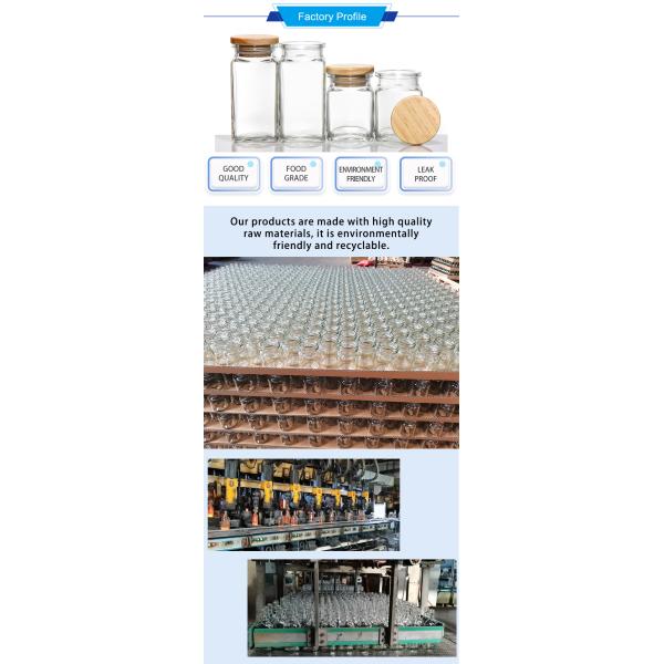 Bamboo Wooden Lid 120Ml 4Oz Empty Square 24 Pcs Glass Spice Jars