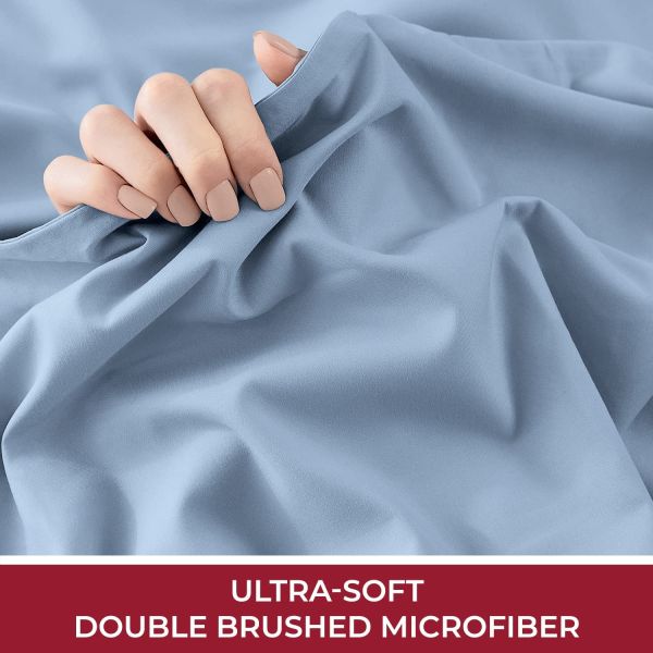 Solid Pattern Luxury 1800 Bedding Sheets Pillowcases Extra Soft Cooling Bed Sheets