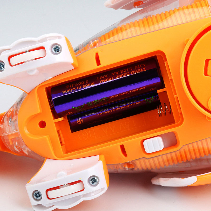 Electric Transparent Gear Fish Glowing Music Universal Walking Swing Fish Puzzle TOY MODEL