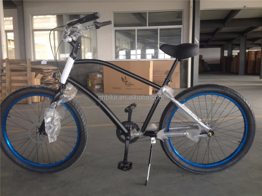 26 inch 3.0 tire fat tire men beach cruiser bike with Shimano 7 gear and disc brake