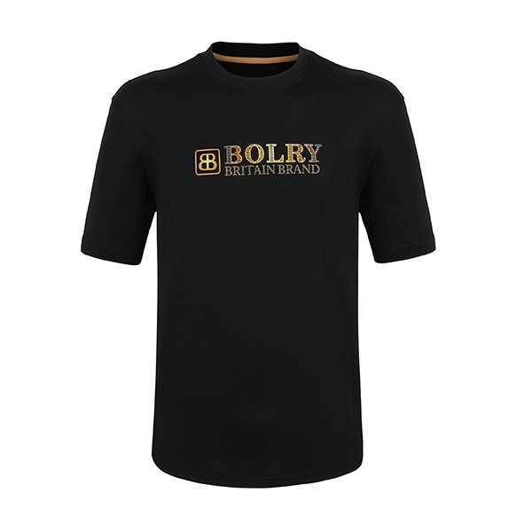 Breathable Ice Feeling Men's T-shirt with Custom Logo Label and Black White Blue Cyan