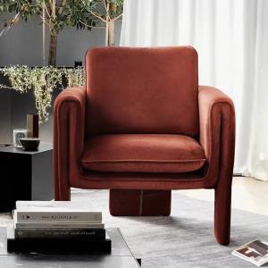 Quality Comfortable Luxury Velvet Stylish Fabric Armchair 900mm Height wholesale
