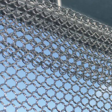 Corrosion Resistant Metal Ring Mesh Electroplated Surface For Architectural Design