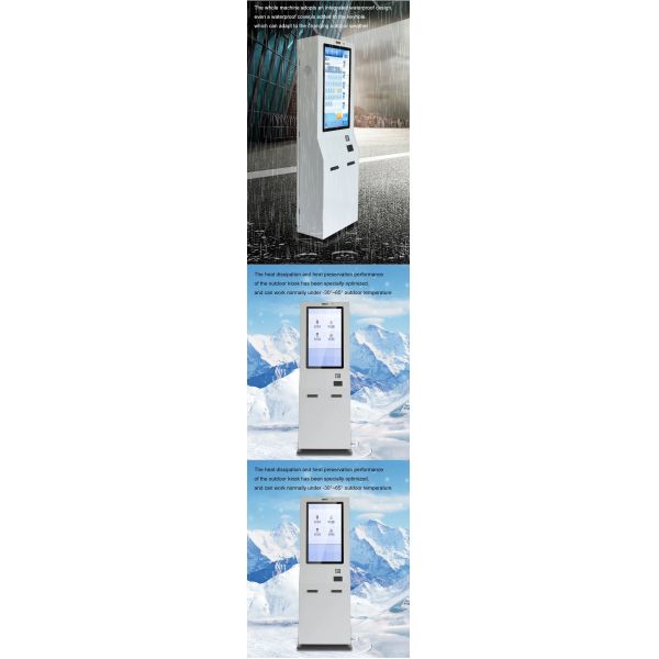 Waterproof Information Touch Screen Payment Kiosk Self Service WiFi Ordering