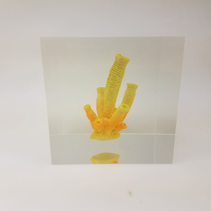 custom cube brick resin paper weight with inclusion embeddings