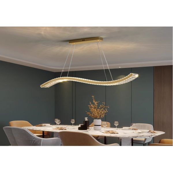 Restaurant lamp wavy crystal chandelier light luxury creative simple kitchen island lamp shop cash register bar lamp