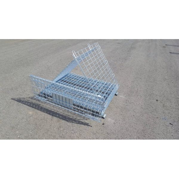 Semi Open Door Design Warehouse Wire Mesh Cages 800x500x500mm Steel Wire Container