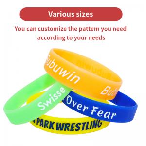 Quality Waterproof Debossed Silicone Wristbands , Colorful Printable Silicone Wristbands wholesale