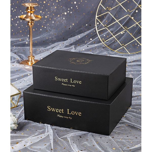 Gelebor Pearlescent Black Cardboard Gift Packing Box For Garment