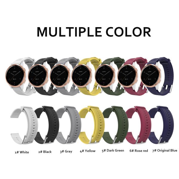 Sweat Resistance Waterproof Gar-Min Fluororubber Watch Strap Lightweight