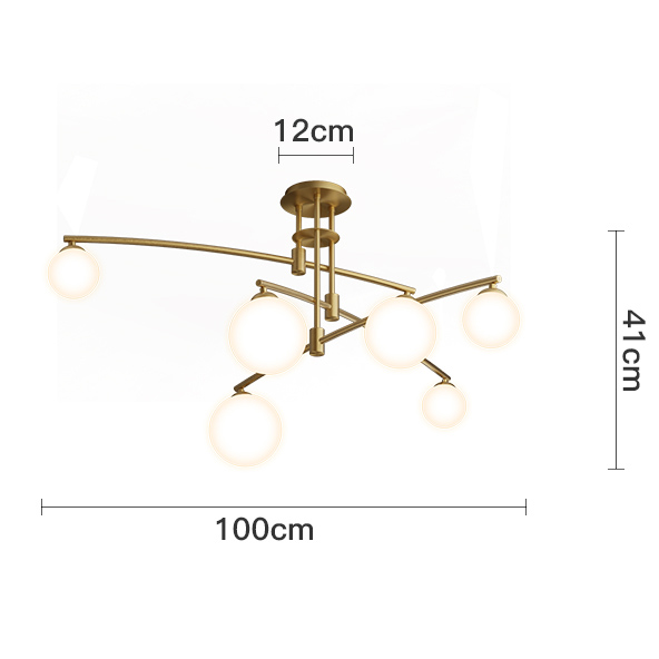 Postmodern glass chandelier Nordic led ceiling chandelier creative magic bean long chandelier (WH-MI-285)