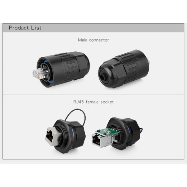 IP68 Waterproof Ethernet Connector RJ45 Female to Male Cat5 Network Cable RJ45 Cable Connector