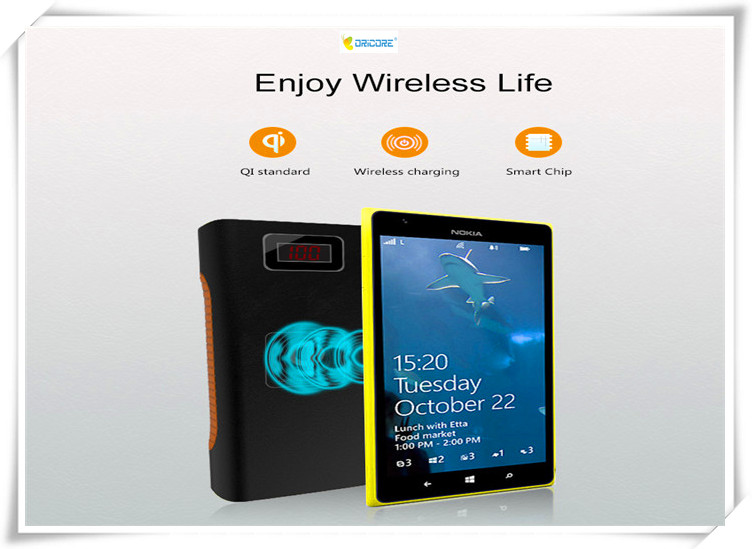 Mini Auto Sleep Qi Wireless Charging Power Bank For Mobile Charging