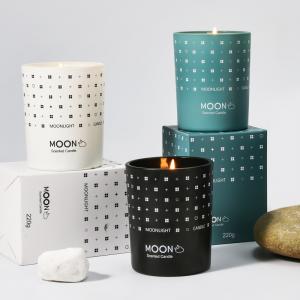 Quality AROMA HOME Custom Luxury Nordic Wedding Mother Day Moon Fragrance Smokeless Soy Wax Aromatherapy Scented Candle In Glass wholesale