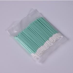 China Lint Free Swab Solvent PU Head Green Stick Cleanroom Polypropylene PP Stick Polyurethane Head PU Foam Cleaning Swab on sale