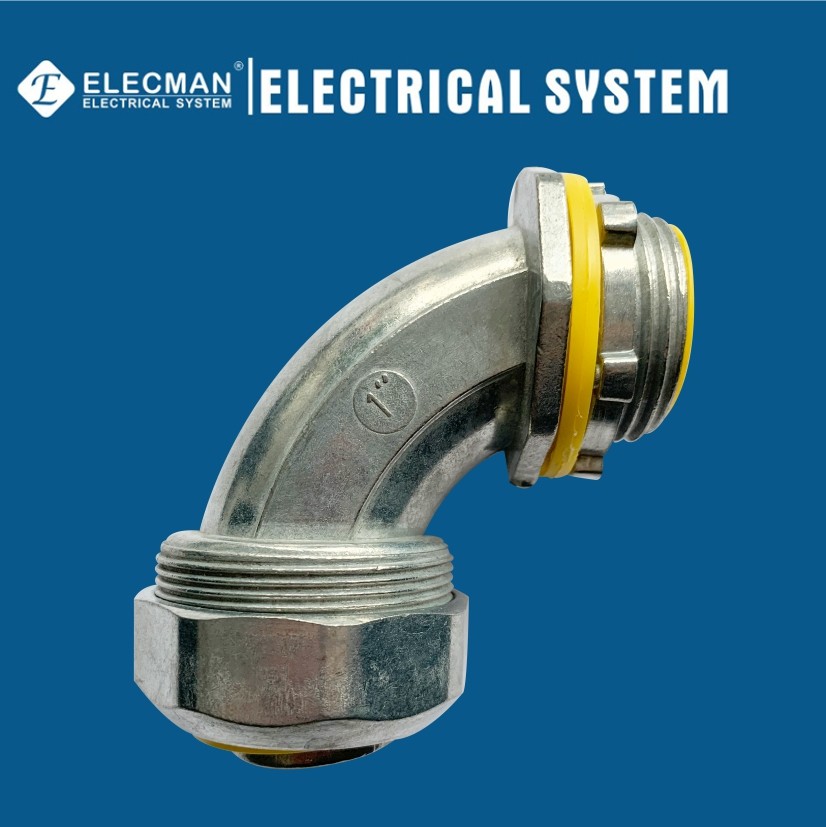Quality 90 Degree Zinc Flexible Conduit Connector 2 Inch Liquid Tight Conduit Fittings wholesale