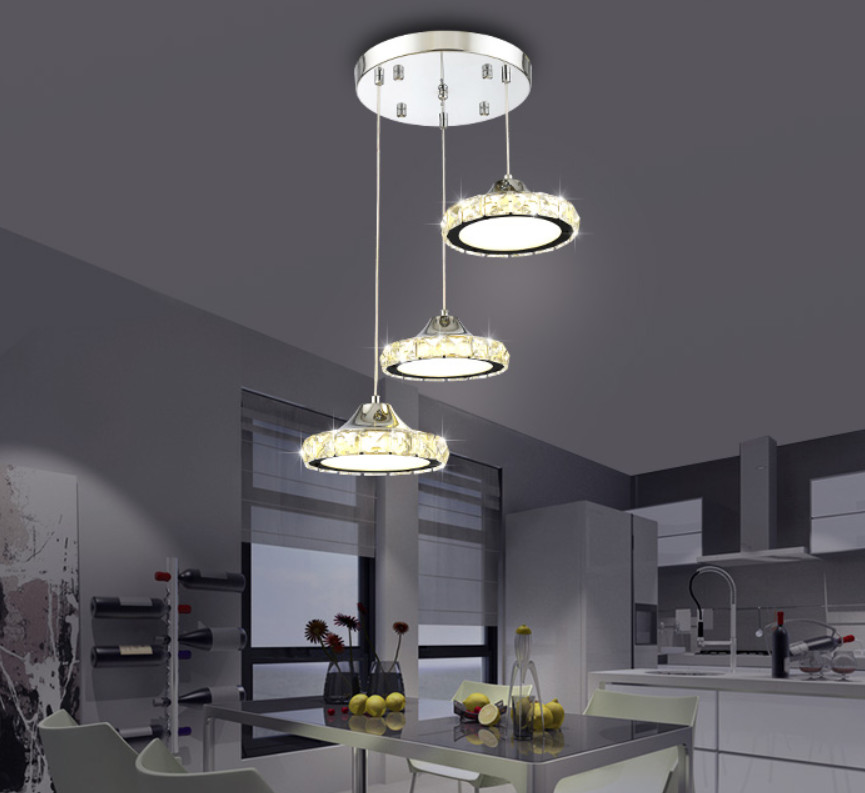 18cm Luxury Clear Crystal Circle Modern Pendant Light