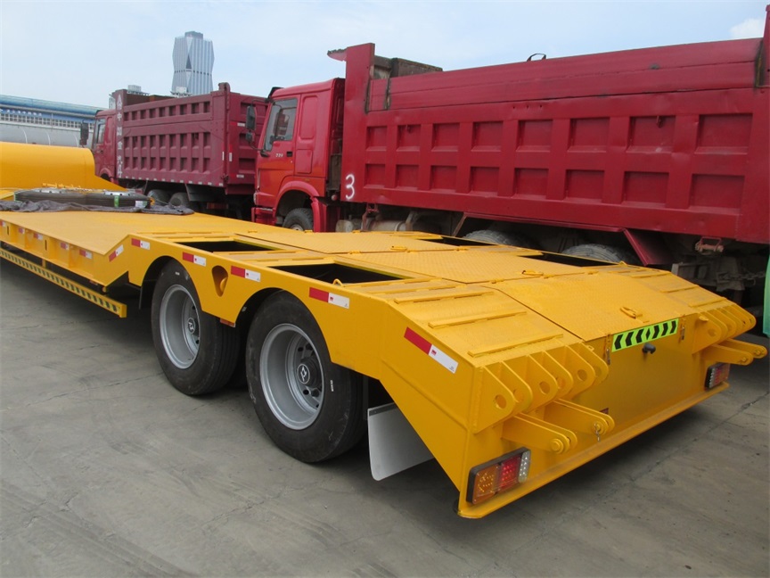 100-120tons 3 Lines 6 Axles Low Bed Semi Truck Trailer with 2 Lines 4 Axles Dolly Trailer